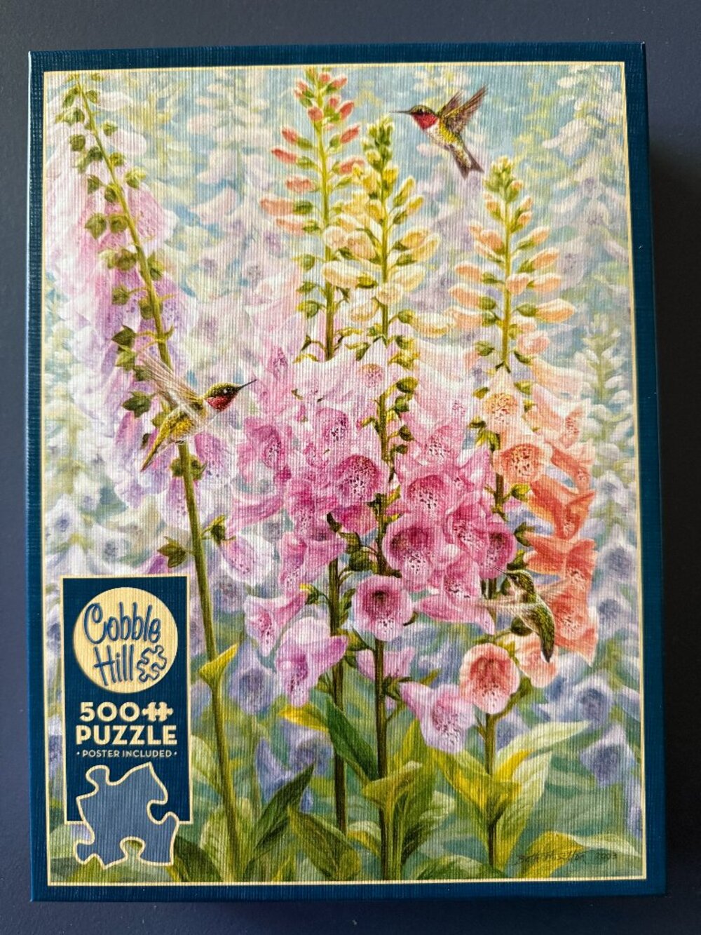 Cobble Hill Summer Rainbow 500p Puzzle Hummingbirds Floral Bird Garden Complete